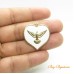 Pingente ouro flash 30x30 mm paz branco 1 unidade
