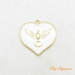 Pingente ouro flash 30x30 mm paz branco 1 unidade
