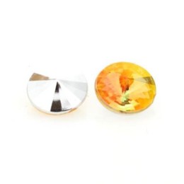 Strass Rivoli Concavo AB Laranja 10 mm  resina 10 unidades