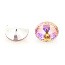 Strass Rivoli Concavo AB Rose 10 mm resina 10 unidades