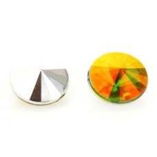 Strass Rivoli Concavo AB Verde 08 mm resina 10 unidades