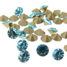 Strass Oktant Premium SS14 Aquamarine 10 unidades