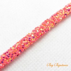 Cordão de PU 6mm gliter acrilico melancia um metro