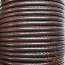 Cordão de PU 4 mm costurado café um metro
