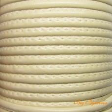 Cordão e PU 4 mm costurado marfim um metro