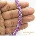 Cordão de Strass violeta c/ prata 6 mm 1 Metro