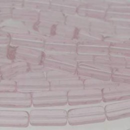 Vidro 10x04 mm Transparente Rosa Fio com aprox. 34 unidades